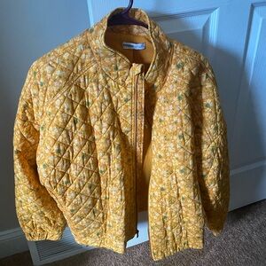 Sonoma Yellow Floral Quilted Jacket